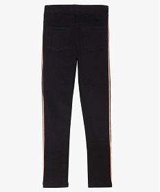 pantalon fille a taille elastiquee avec rayures laterales noir pantalons9759401_2