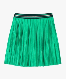 jupe fille plissee avec taille elastiquee tricolore vert9759601_1