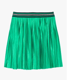 jupe fille plissee avec taille elastiquee tricolore vert9759601_2