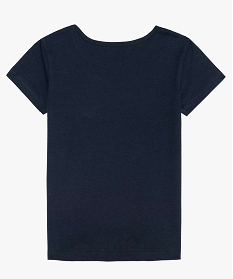 tee-shirt fille a manches courtes a motif en coton bio bleu9762101_2