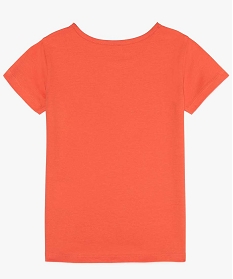 tee-shirt fille a manches courtes a motif en coton bio orange9762201_2