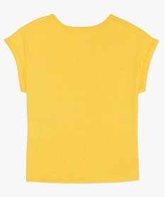 tee-shirt fille a manches courtes a revers contenant du coton bio jaune9762401_2