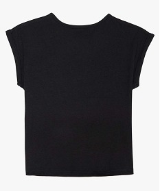 tee-shirt fille a manches courtes a revers contenant du coton bio noir tee-shirts9762601_2