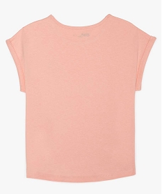 tee-shirt fille a manches courtes a revers contenant du coton bio rose tee-shirts9762701_2