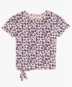 tee-shirt fille avec motifs et noud dans le bas rose9763701_1