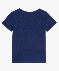 tee-shirt fille imprime a manches courtes contenant du coton bio bleu tee-shirts9765701_2