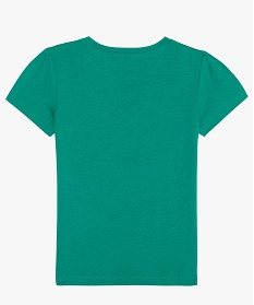 tee-shirt fille avec motifs fruits et manches froncees vert tee-shirts9766501_2