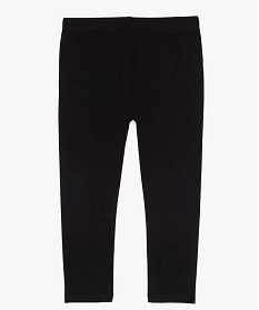 legging uni longueur genoux en coton extensible fille noir9771601_2
