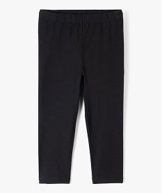 legging uni longueur genoux en coton extensible fille noir9771601_4