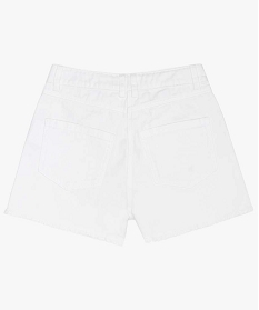 short fille taille haute et finition franges blanc shorts9773001_3
