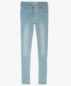 GEMO Jean fille coupe skinny en matière extensible blanc chine