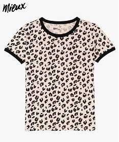 tee-shirt fille imprime contenant du coton bio rose tee-shirts9786801_1