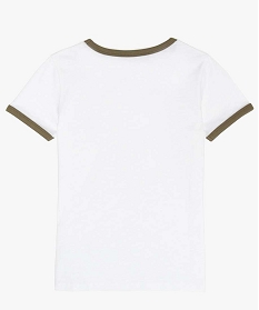 tee-shirt fille imprime contenant du coton bio blanc tee-shirts9786901_2