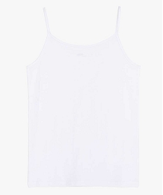 GEMO Débardeur à fines bretelles en coton stretch fille blanc standard