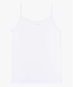 debardeur a fines bretelles en coton stretch fille blanc standard debardeurs9787501_2