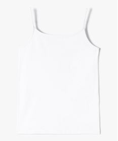 debardeur a fines bretelles en coton stretch fille blanc standard debardeurs9787501_3
