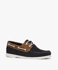 chaussures bateau homme bicolores dessus cuir bleu9807201_2