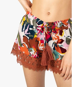 short femme special plage avec broderies avec motif fleurs imprime vetements de plage9816301_2