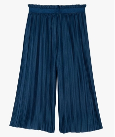 pantalon fille ample et plisse a taille elastiquee bleu9816701_1