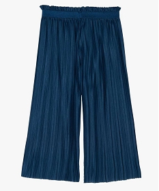 pantalon fille ample et plisse a taille elastiquee bleu9816701_2