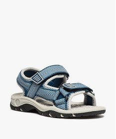 sandales garcon tout terrain bicolores a scratch bleu sandales et nu-pieds9827301_2