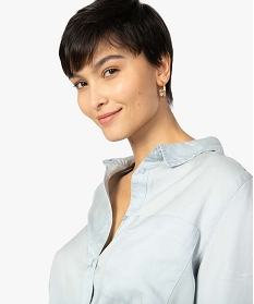 chemise femme en lyocell avec large poche poitrine bleu chemisiers9828801_2