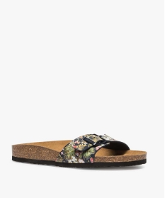 mules femme a talon plat et bride ajustable bleu sandales plates et nu-pieds9844101_2