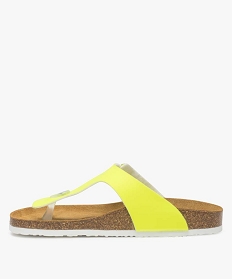 sandales femme fluo a entre-doigt et semelle bicolore jaune sandales plates et nu-pieds9845101_3