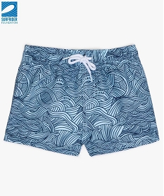 GEMO Short de bain garçon motif vagues en polyester recyclé - Gémo x Surfrider Bleu