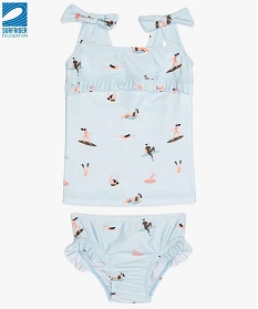 GEMO Maillot de bain bébé fille 2 pièces tankini motifs surfeuses en polyester recyclé - Gémo x Surfrider Imprimé