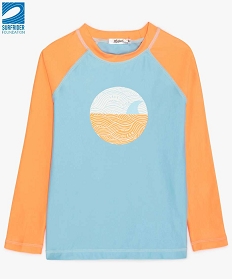 tee-shirt special plage a manches longues - gemo x surfrider orange9849801_1
