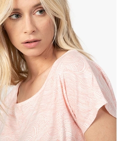 tee-shirt femme en coton bio gemo x surfrider imprime9850301_2