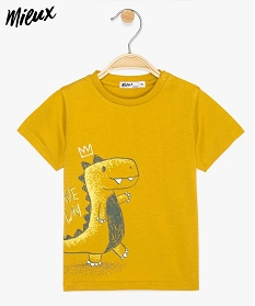 tee-shirt bebe garcon imprime et brode en coton bio jaune tee-shirts manches courtes9855301_1