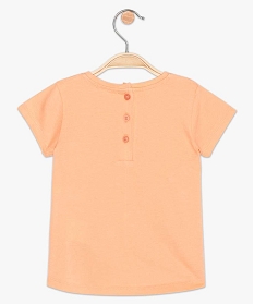 tee-shirt bebe fille imprime avec coton bio - gemo x surfrider orange9855501_2