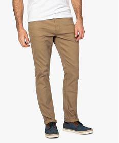pantalon homme 5 poches straight en toile extensible brun pantalons de costume9859301_1