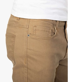 pantalon homme 5 poches straight en toile extensible brun9859301_2