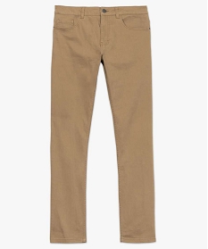 pantalon homme 5 poches straight en toile extensible brun9859301_4