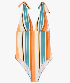 maillot de bain femme une piece en polyester recycle - gemo x surfrider imprime9867201_4