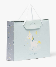 boite cadeau bebe avec motif licorne en papier recycle vert accessoires9869401_1