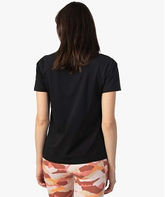 tee-shirt femme manches courtes imprime devant noir t-shirts manches longues9877701_3