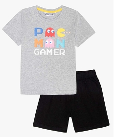 pyjashort garcon avec inscription coloree – pac-man gris pyjamas9880201_1