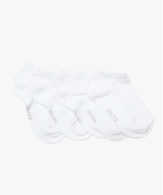 chaussettes bebe fille ultra courtes avec coton bio (lot de 5) blanc9893801_1