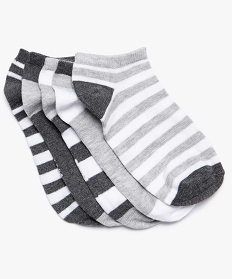 GEMO Chaussettes garçon bicolores ultra-courtes (lot de 5) Gris