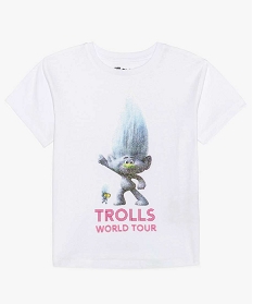tee-shirt fille avec motif trolls - dreamworks blanc9911101_1