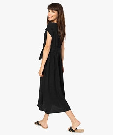 robe femme sans manches en crepe avec nouds sur les cotes noir9912201_3