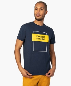 tee-shirt homme avec inscription humoristique bleu tee-shirts9915501_1