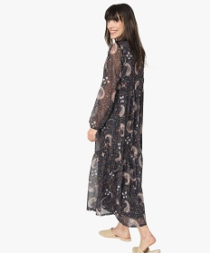 robe femme longue en voile imprime cachemire imprime9957401_3
