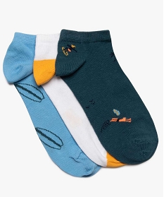 chaussettes garcon ultra-courtes motif surf (lot de 3) multicolore chaussettes9959401_1