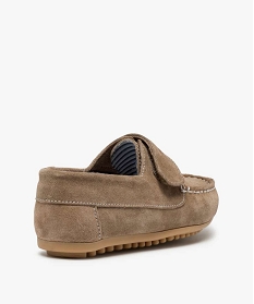 mocassins garcon a scratch dessus cuir retourne uni beige chaussures basses9961101_4