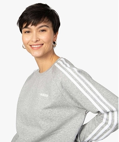 sweat femme avec bandes sur les manches - adidas gris sweats9967601_2